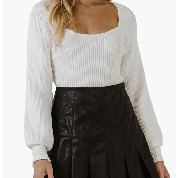 Nordstrom Endless Rose Ribbed Sweater Top - Picture 1 of 7